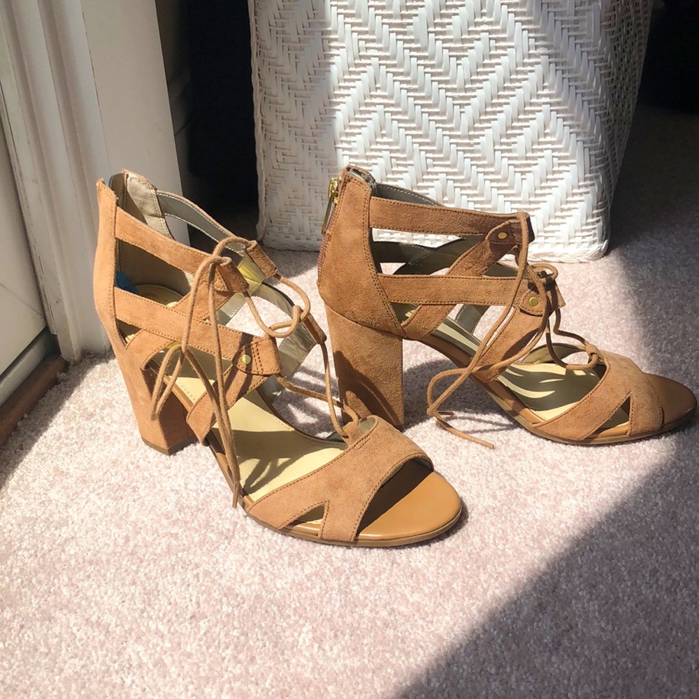 Suede heeled sandals